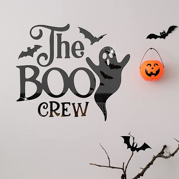 Spöke Bat 3D Väggdekaler - Halloween Spegel Dekoration för Sovrum, Fönster och Fest