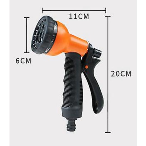 Hosecoil Metallikorinen Suihkupää - 8 Säädettävää Suihkumallia (Kevyt Käyttö)