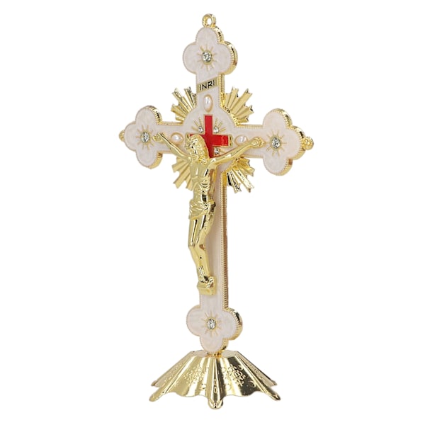 Metal Enamel Crosses Enamel Coating Anti Rust Gold White Crosses Wall Decor for Dining Table Fireplace Table Top Gifts