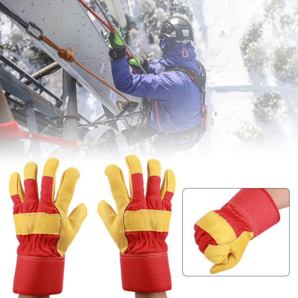 Förtjockning Kohud Varma Skidhandskar Skyddshandske Lågtemperaturbeständig för Kylskåp Utomhus Höst Vinter