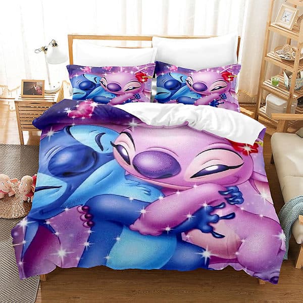 Sti02 Stitch 3D Printed Bedding Set Duvet Cover Pillowcase Gift for Kids DOUBLE 200x200cm