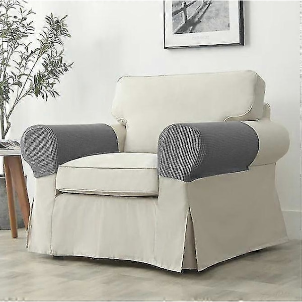 2 stk. Stretch Armlene Trekk Spandex Jacquard Armtrekk Myk og Elastisk Beskyttelse for Stoler Sofa Lenestol Trekk Recliner Sofa Vinrød