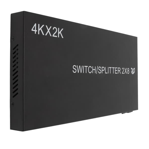 2x8 HD Multimedia Interface Switch 4Kx2K 2 in 8 ut HD Multimedia Interface Distributör med IR-fjärrkontroll US-kontakt