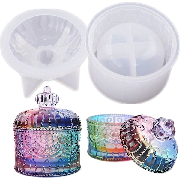 Resinform med låg Silikone Opbevaringsboks Form til Epoxy Støbning DIY Resin Håndværkssæt Rustik Flaske Display Smykker Pyntegenstand Beholder Dåse