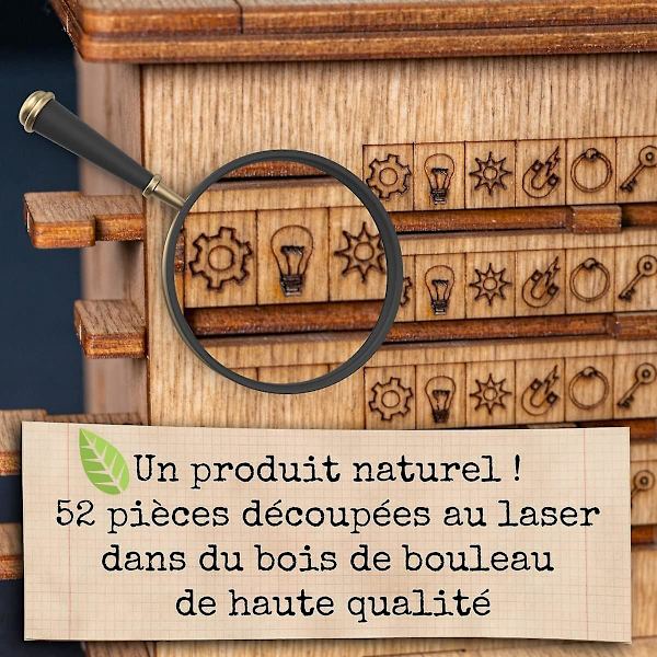 Rött syra gren escape room pussel - 60min boxad kattmodell trä 3D logikspel presentask