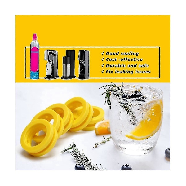 O-ringer Soda Maskin Co2 Sylinderbytte Karbonatorpakninger 5 stk, Pakningsringer for Ny Soda Maskin