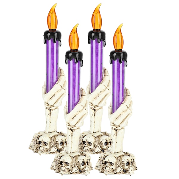 4 stk Halloween lysestake stearinlys simuleringsflamme ond hånd bar layout dekorasjon