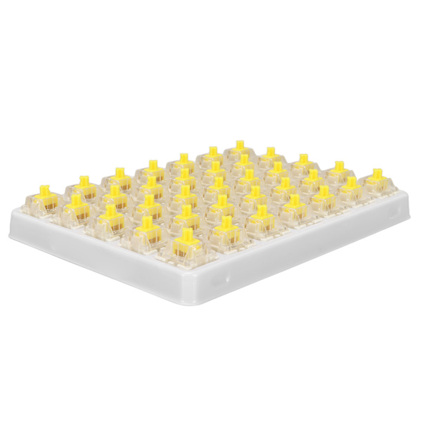 35 st G Yellow Pro-brytare för tangentbord, förlubrifierade, 3-stift, RGB SMD, linjära enkelspiralfjäderbrytare för mekaniskt tangentbord