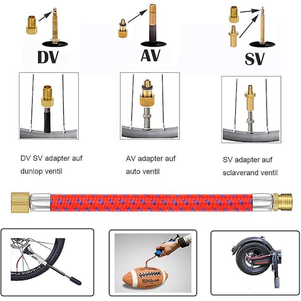 Mässingventilsadapterset - 21 delar, cykelpumptillbehör för gymboll och cykelhjul