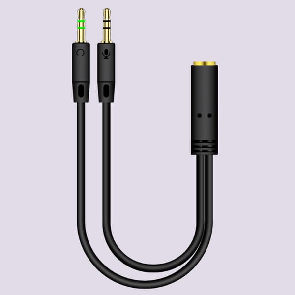 Splitter Hovedtelefon til Computer 3,5 mm Hun til 2 Han Hovedtelefon Mikrofon Audio Y Splitter Kabel