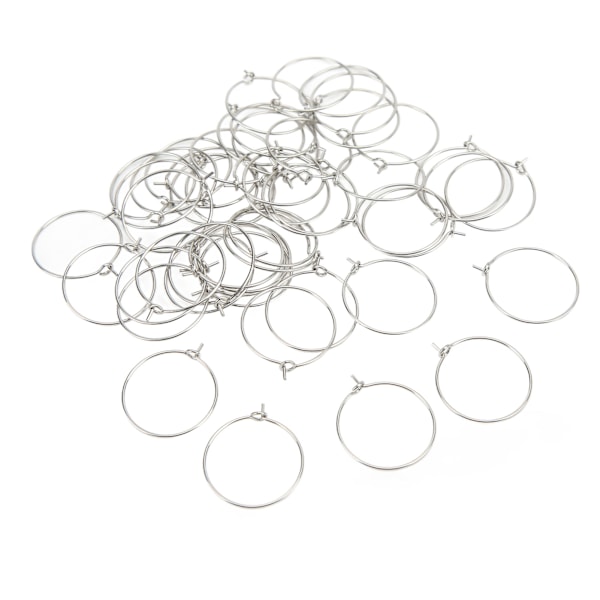 50 stk. 20 mm Bulk Hoop Øreringe i Rustfrit Stål DIY Anti Allergi Vinglas Ringe Smykkefremstilling Bryllup Fødselsdagsfest