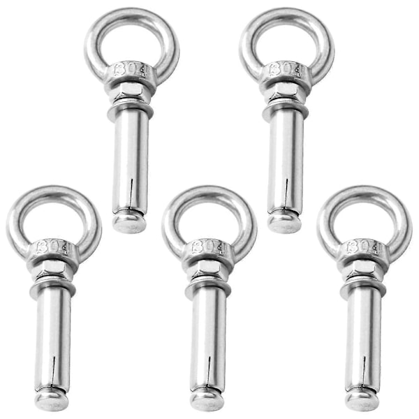 5 stk. M8 X 60mm Ekspansjonsbolt 304 Rustfritt Stål Ekspansjons Øyebolt Zekai