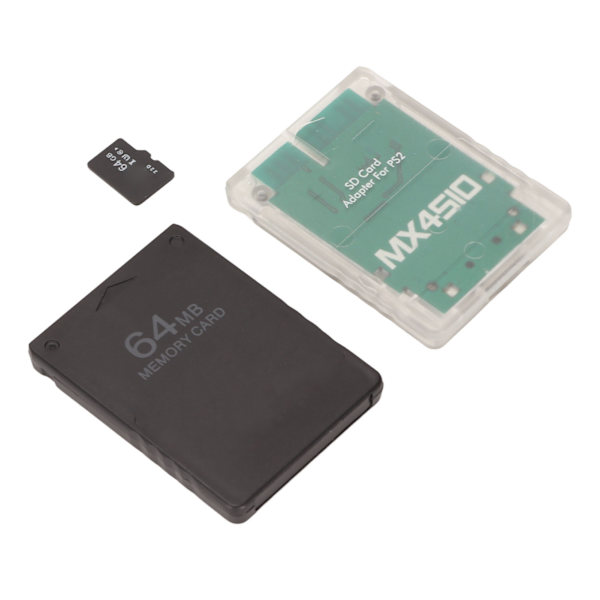 Hukommelseskortlæser Stabil erstatningshukommelseskortadapter med 64G hukommelseskort og FMCB 64MB spilkort til PS2 Fat