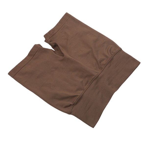 Høy midje hofteløft yogashorts for kvinner - Myke, pustende shorts med magekontroll for trening og løping - Kaffe L