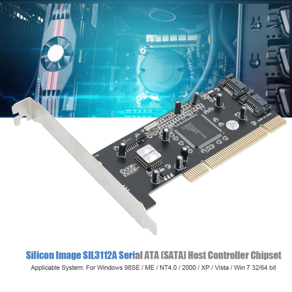 2-Channel Array Card for RAID PCI SATA150 og for Windows 98SE / ME / NT4.0 / 2000 / XP / Vista / Win 7