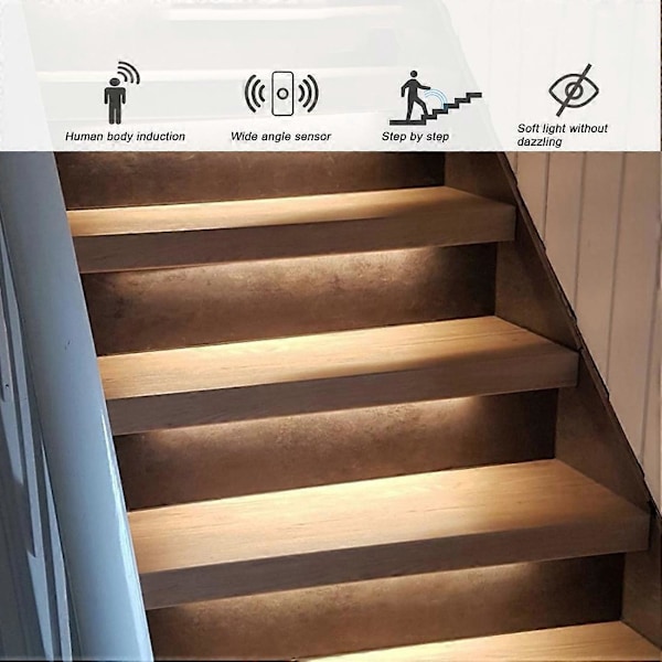 16 Kanaler Dubbel PIR Rörelsesensor Ljusremsa Trappkontroller(B)
