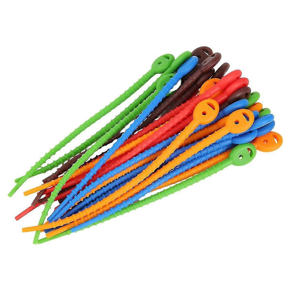 30 stk. silikone kabelbindere, holdbare strips, poseforseglingsclips, brødbindere, gummi twistbindere kompatible til hjemmekontoret-B13