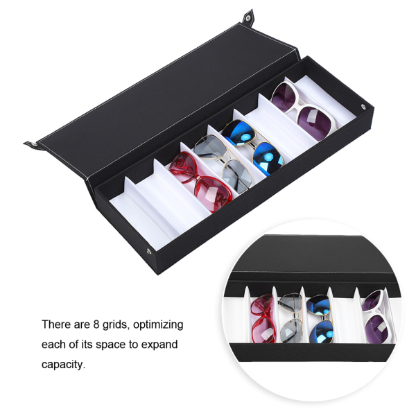 8 Grids Støvtæt Brille Case Organizer Solbriller Opbevaringsboks Smykker Display Container