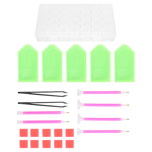 24 kpl timanttimaalaustyökalusarja muovi 5D aloittelijoille ammattilaisille DIY-tarvikkeet