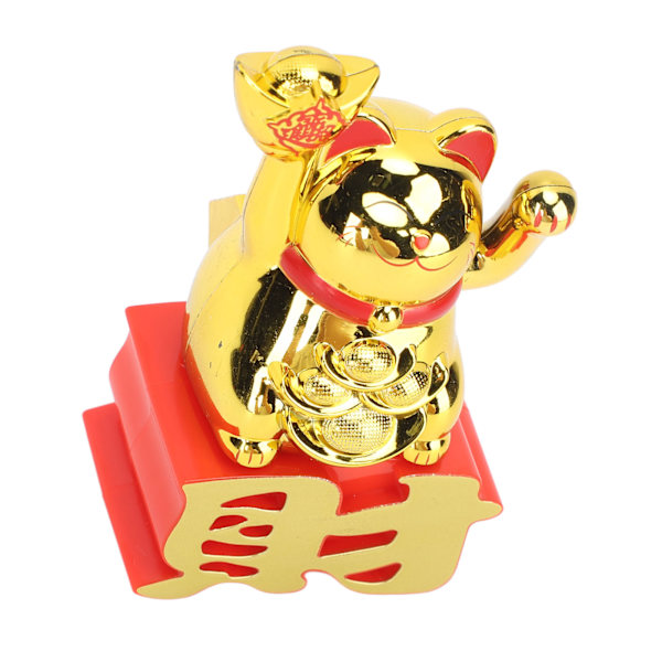 Lykkekat Ornament Vinkende Arm Tiltræk Rigdom Lykkekat Til Skrivebord Bil Kontor Butik Guld MLY23109