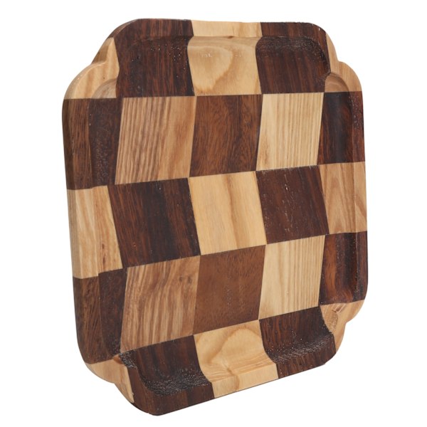 Træ Pan Te Bakke Fad Skål Frugt Salat Brød Serveringsplade Køkken Bordservice 20x20cm
