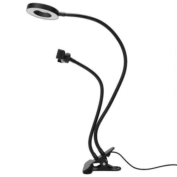 2in 1 LED-selfie-rengasvalo matkapuhelimen pidikkeellä säädettävä pöytälamppu suoratoistoa varten