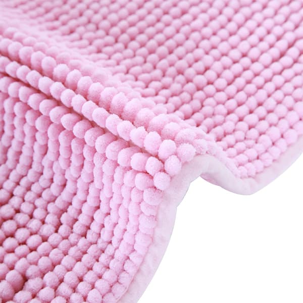 Chenille Halkfri Vattenabsorberande Halkfri Matta Badrum Vardagsrum (Rosa)