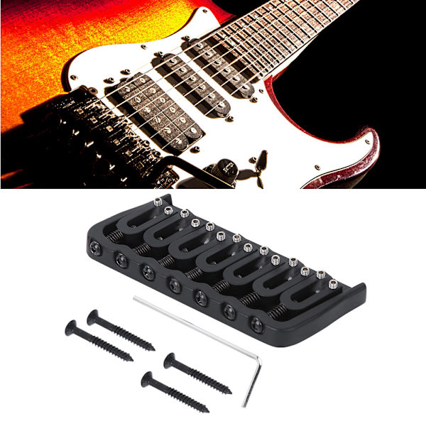 7-strängad sadelbrygga i svart metall, tillbehör till musikinstrument för elgitarr