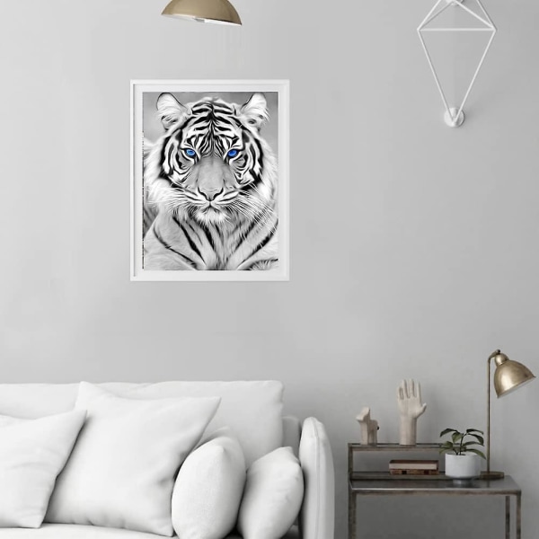 Tiger 5D Diamond Painting Kit för heminredning - Full Diamond Brodery Cross Stitch, 30 x 40 cm