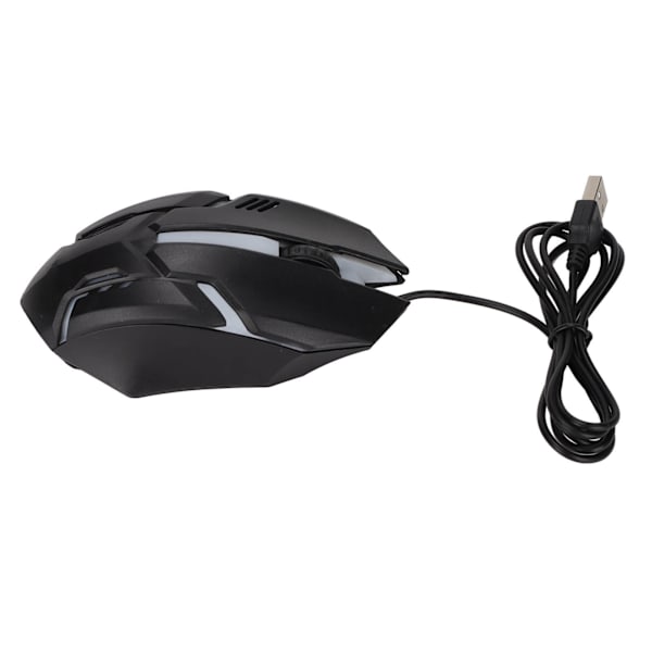 Gaming Mouse RGB Glödande Andningsljus 1600 DPI 3D Scroll Wheel Ergonomisk trådbunden USB Datormus för PC Le noir