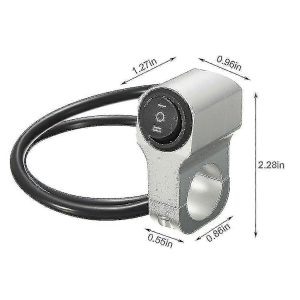 Motorcykelstyre Strålkastare Strömbrytare Aluminiumlegering 22cm Tre-läges Vattentät Strömbrytare 12v Dimstrålkastare, Svart