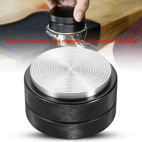 Espresso-tamper i rustfritt stål - 51 mm, kalibrert trykktamper, svart