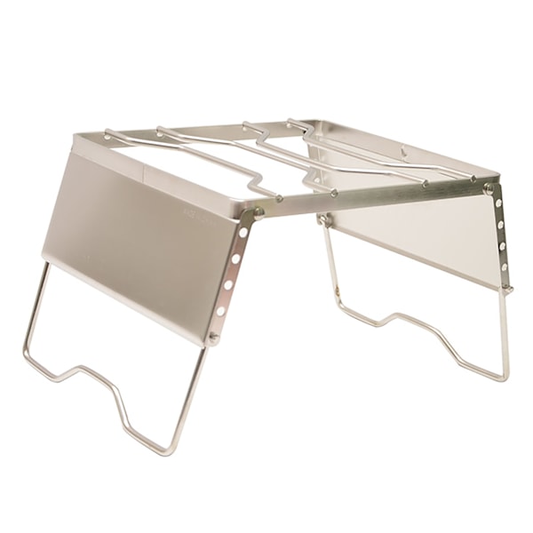 Sammenleggbar bålgrill, høydejusterbar, 20 kg bæreevne, rustforebyggende, rustfritt stål