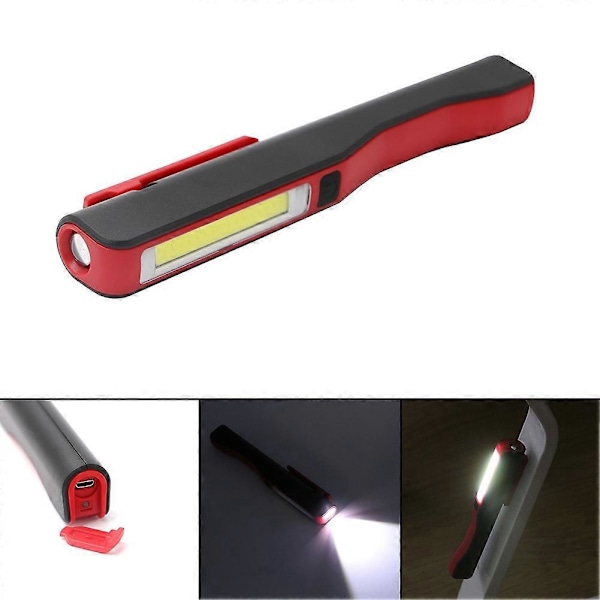 Genopladelig LED Arbejdslampe 180 Lumen COB Mekanikerlampe Ultra Kraftig Lommelygte Inspektionslampe