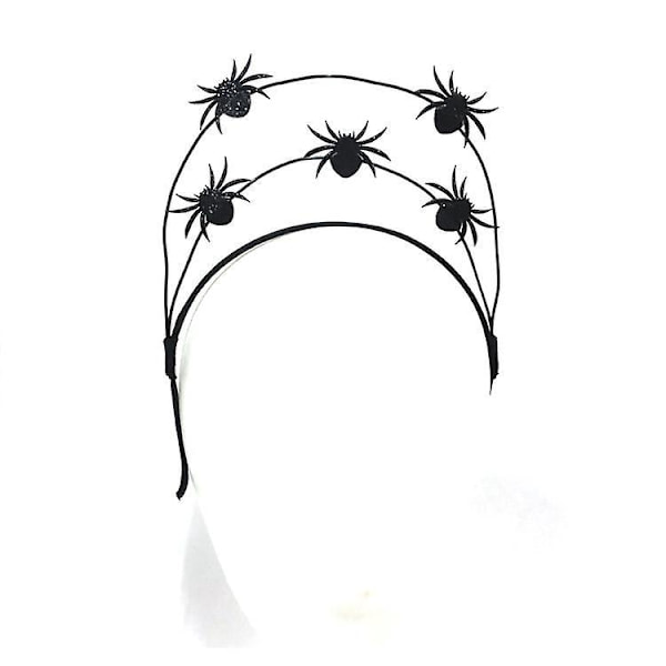 Edderkop Pandebånd Halloween Hårbånd Cosplay Tilbehør Voksen Kostumer Sort Scrunchie Sjov Hovedbeklædning