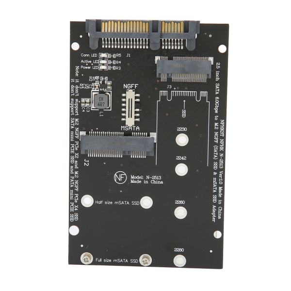M.2 til SATA-konverteradapter Rask overføringshastighet Praktisk PCB MSATA-harddiskadapterkort for datamaskin