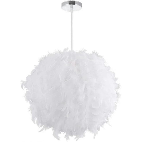 Dww-Fjærlampe, Moderne Kuleformet Lysekrone 30CM, E27 Taklampe Dekorativ, for Stue Soverom Barnerom Gutter