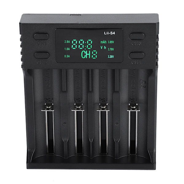 LiitoKala Lii S4 DC 5V2A Smart Batterioplader Fire Slot med Power Display