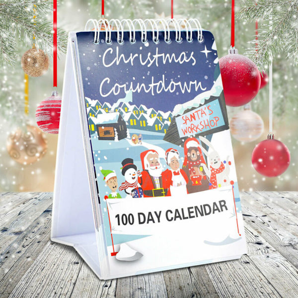Julekalender med nedtælling 100 dage 2022 Julekalender med nedtælling Adventkalender Bordkalender Ornament