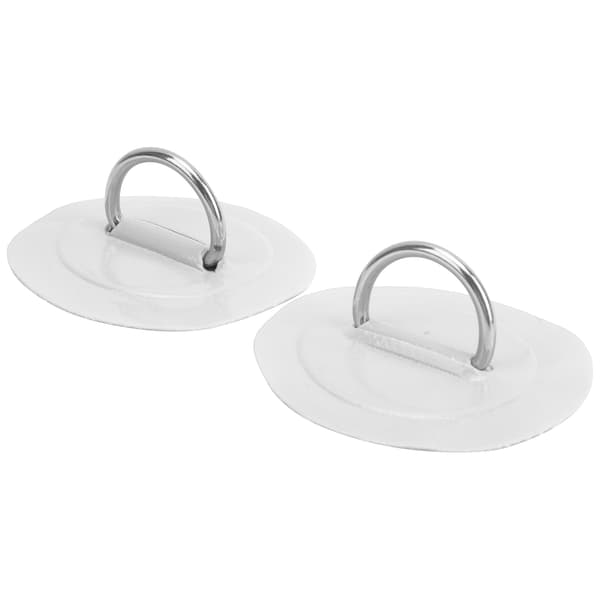2 stk. oppblåsbar båt kajakk D-ring pute patch PVC marine rustfritt stål fast spenne (hvit)