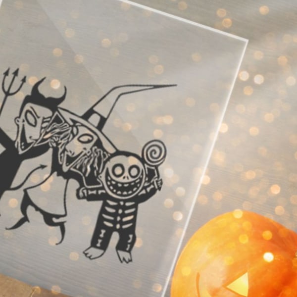 Halloween Dekorativt Billede Klart Mønster Halloween Tema Akryl Ornament Maleri Ferie Dekoration 14x21cm CBS719X01