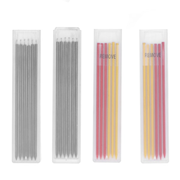 24stk Carpenter Pencil Refill Rød Gul Svart Marking Scribing Tool Set Kit for Trebearbeiding