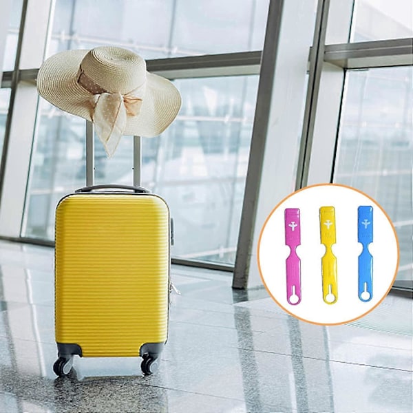 Sæt med 3 bagagemærker, adresselabels, rejsemærker, identifikation til bagage, kufferter, håndtaske