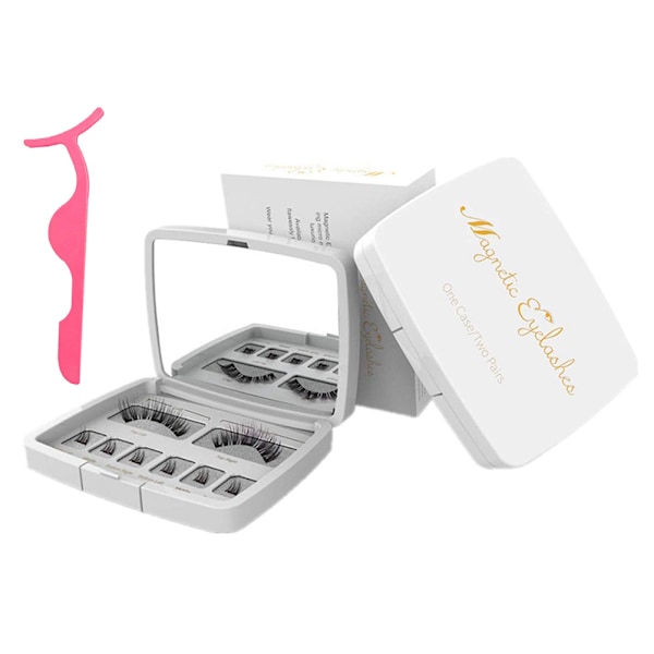 Magneettinen tekoripsien sarja 3D tekoripsien set uudelleenkäytettävät ripset, 6 pientä rypälettä ja pinsettejä