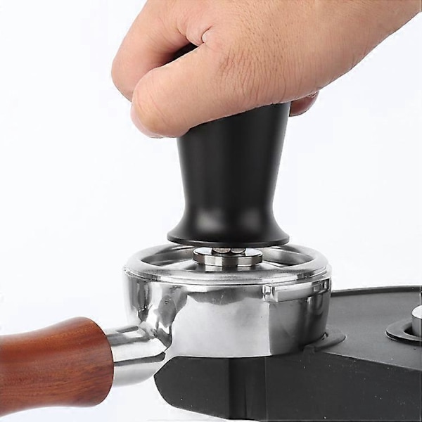 58 mm kahvileimasin, kahvileimasin 58 mm espressoleimasin 58 mm kalibroitu kahvileimasin 304 ruostumattomasta teräksestä valmistettu litteä pohja ergonomisella kahvijauheen kahvalla