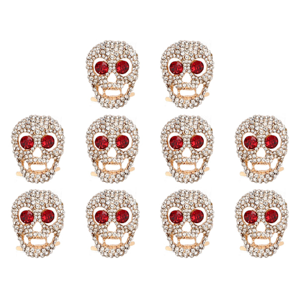 10 stk DIY Skull Rivets Gotisk Stil Blanke Rhinestones Rustfrie Lær Håndverk Dekorasjoner for Å Lage Sko Klær Vesker