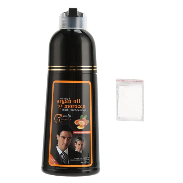 400 ml hårfarveshampoo langtidsholdbar nærende sort farve grå hårfarvningsshampoo