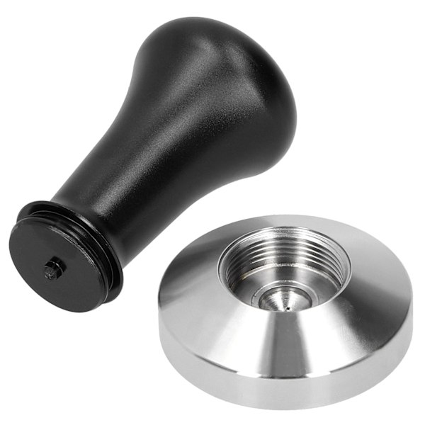 Kaffe Tamper Flat Bottom Pulver Håndpresse Hammer Kaffe Tilberedning Tilbehør Kjøkkenredskap Svart