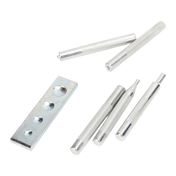 5 kpl Snap Rivet Setter Die Punch Snap Kit iso asennustyökalu pohjalla rei'itysreiän asennusta varten
