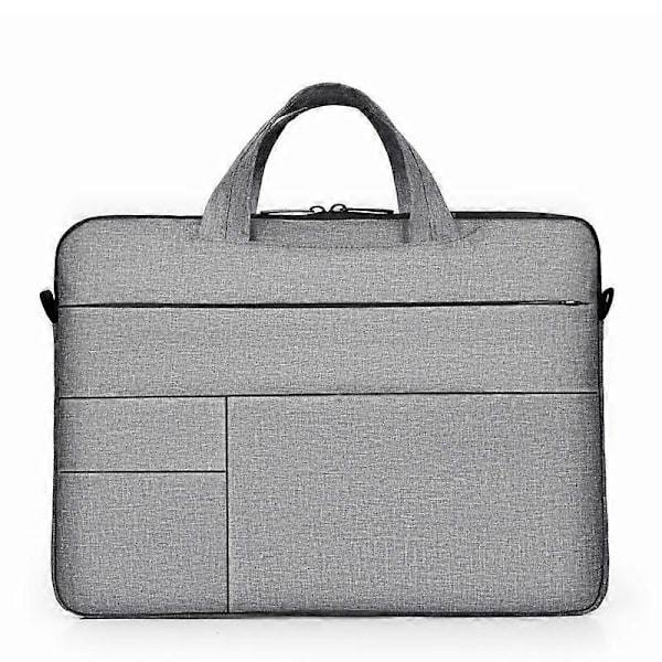 Laptopväska Mode Business Dator Axelväska Tunn Stil Apple Xiaomi Huawei Asus Laptopväska 14 tum (grå med axelrem)